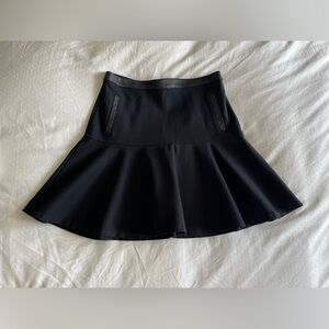 CLUB MONICO TRUMPET SKIRT LEATHER TRIM SIZE 2